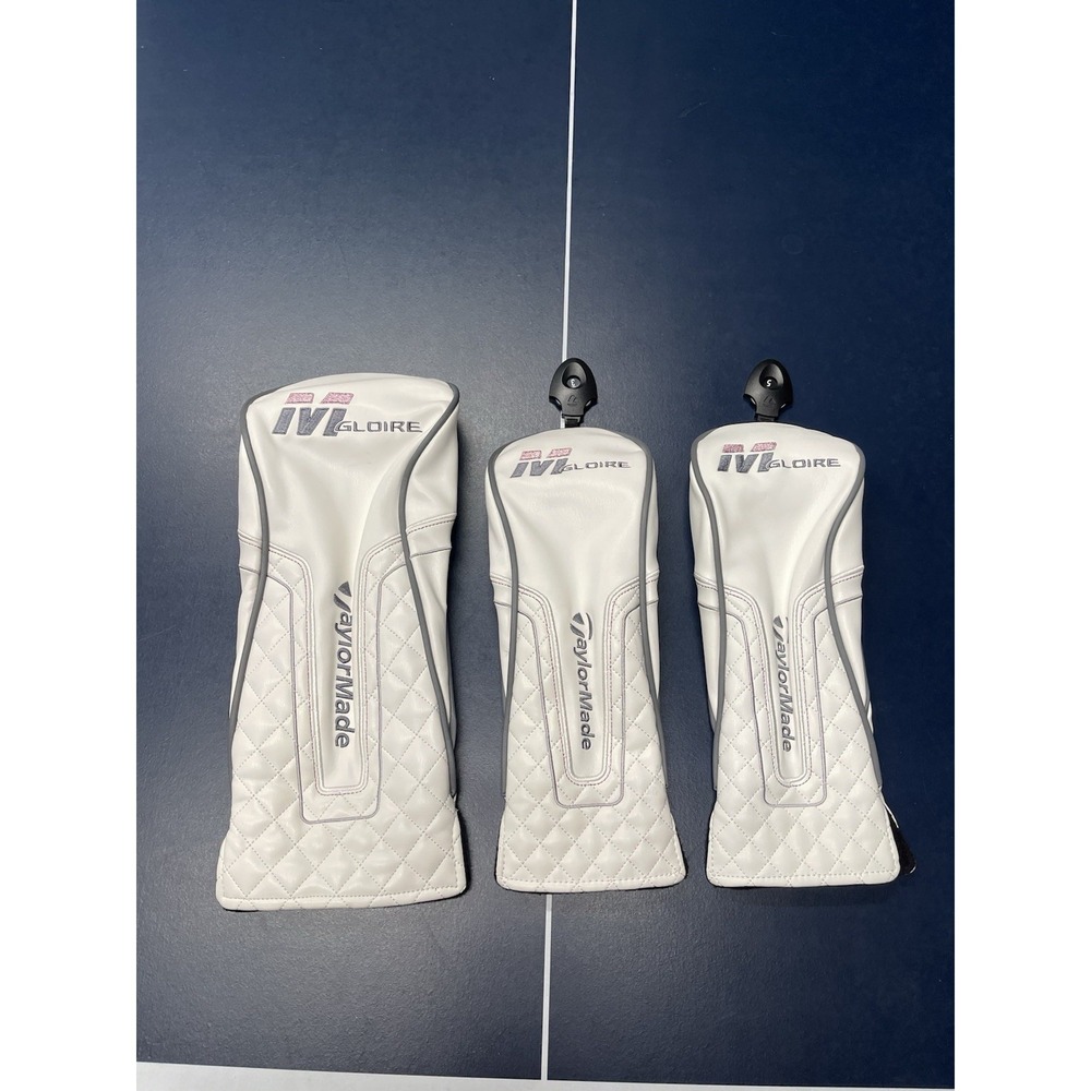 Taylormade M Gloire Driver, 3 Wood, 5 Wood Head Covers, Women's White And Pink